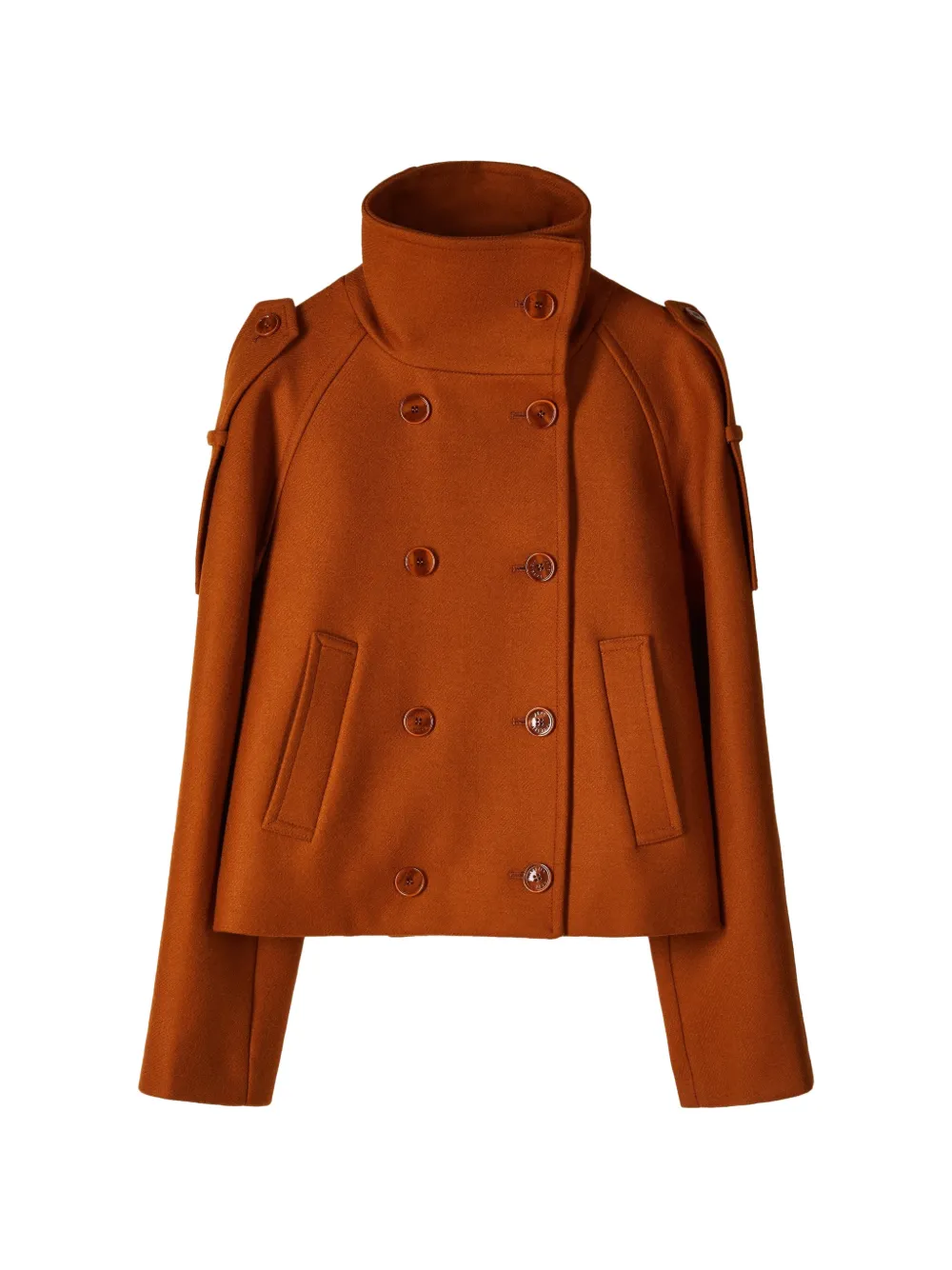 Patrizia Pepe double-breasted epaulette coat Bruin