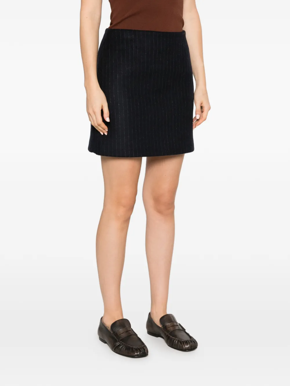 A.P.C. pinstripe-pattern wool mini skirt Blauw