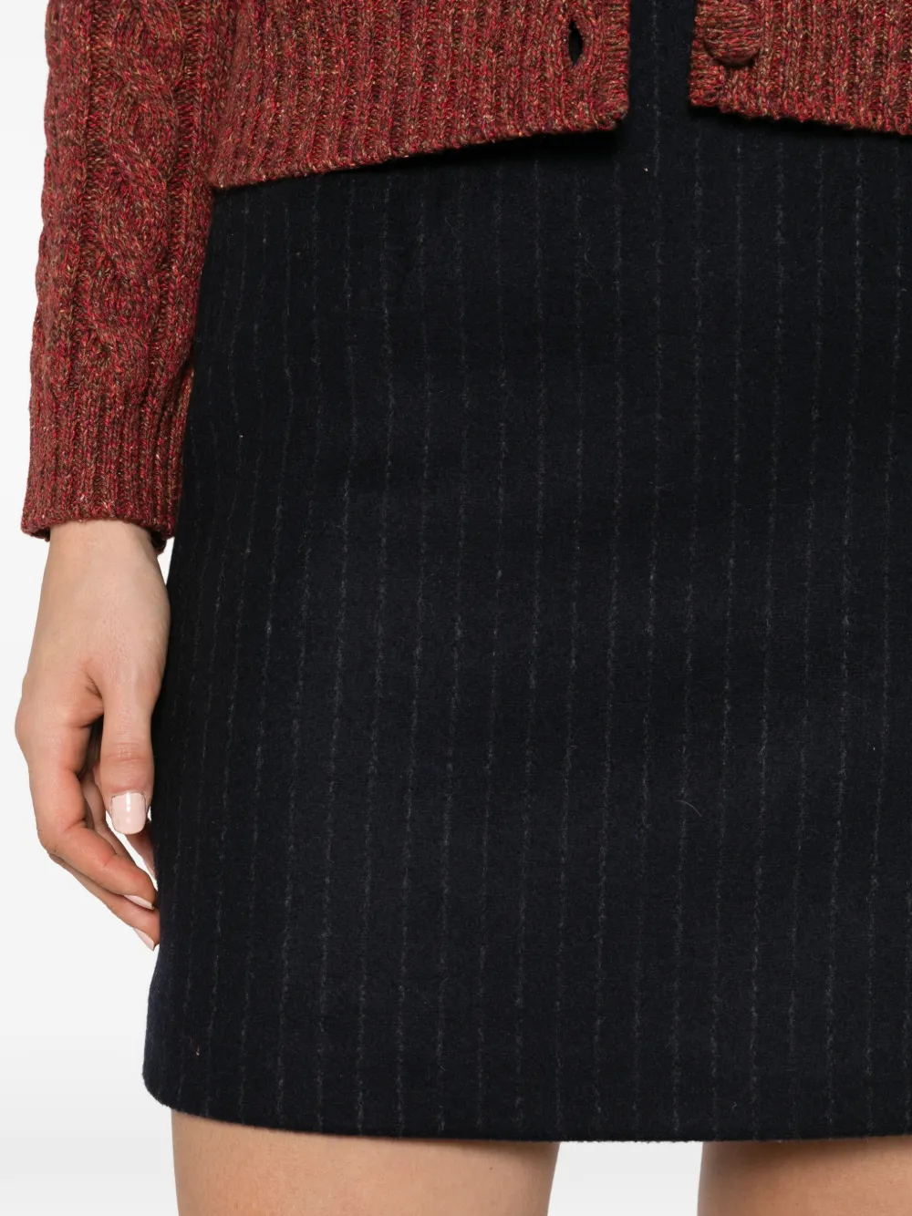 A.P.C. pinstripe-pattern wool mini skirt Blauw