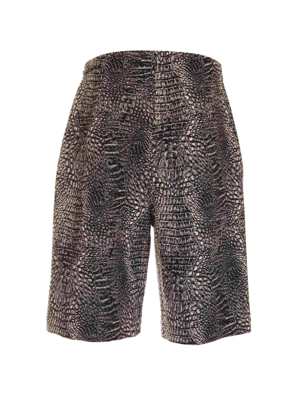 Just Cavalli crocodile-effect high-waisted shorts Zwart