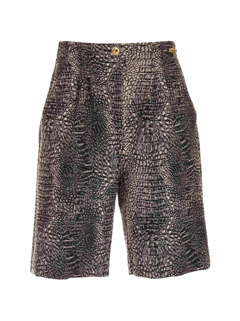Just Cavalli short à effet croco et taille haute - Noir