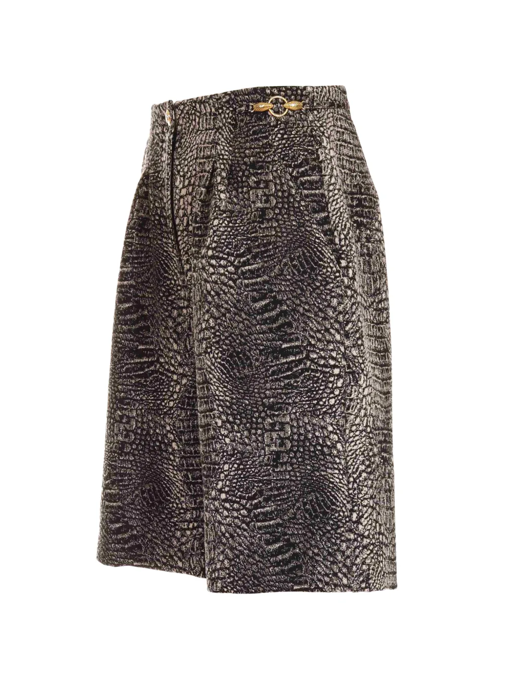 Just Cavalli crocodile-effect high-waisted shorts Zwart