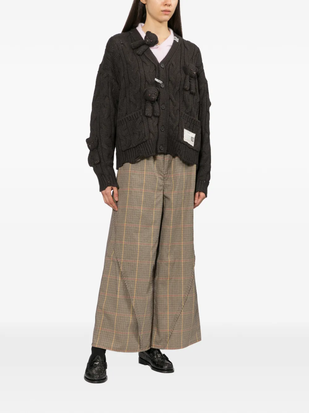 Maison MIHARA YASUHIRO x Pink House bear motif cardigan Grijs