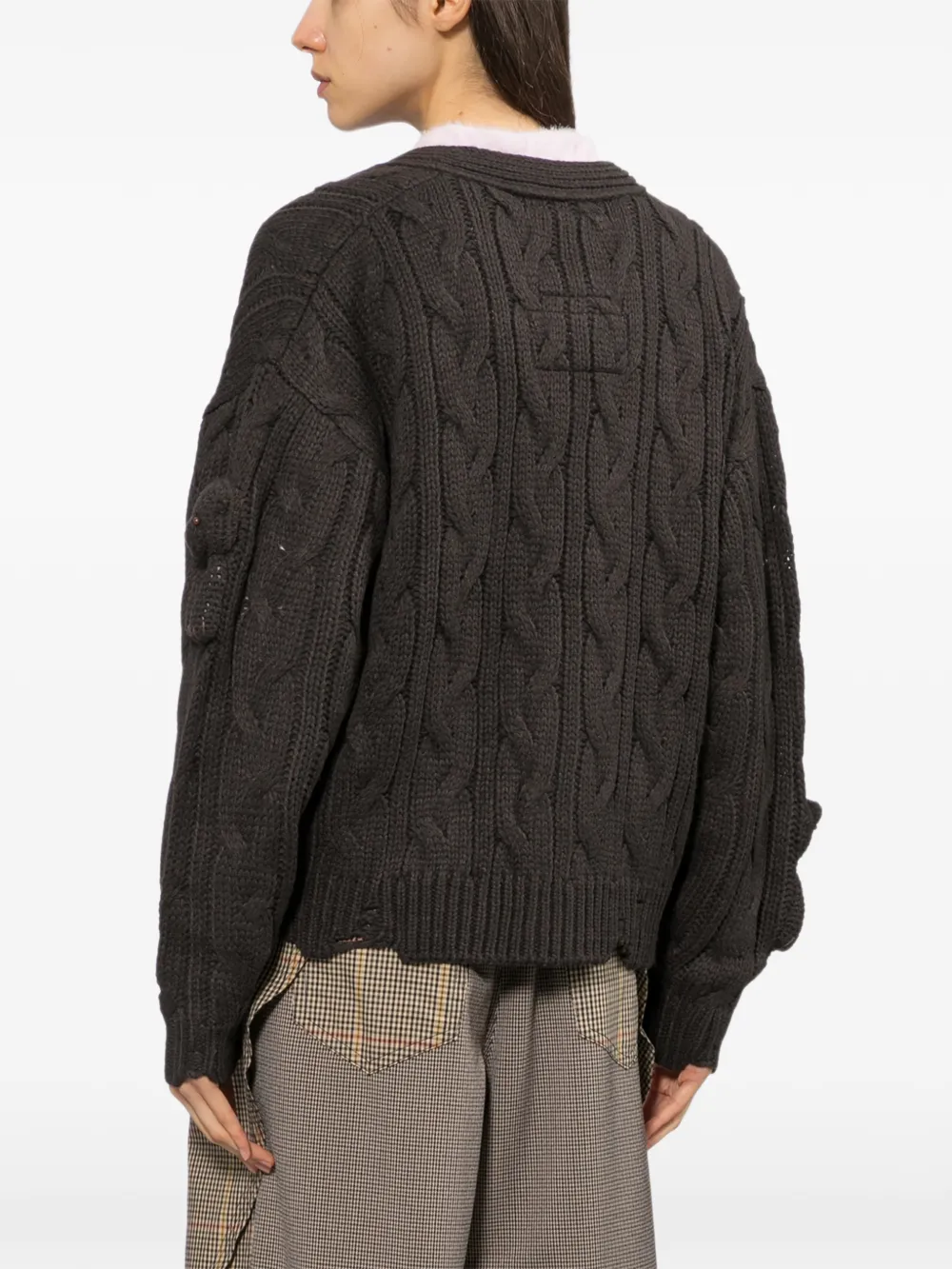 Maison MIHARA YASUHIRO x Pink House bear motif cardigan Grijs