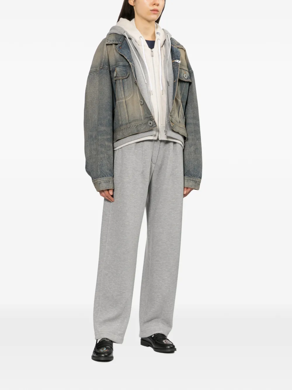 Maison MIHARA YASUHIRO triple layered denim jacket Blauw