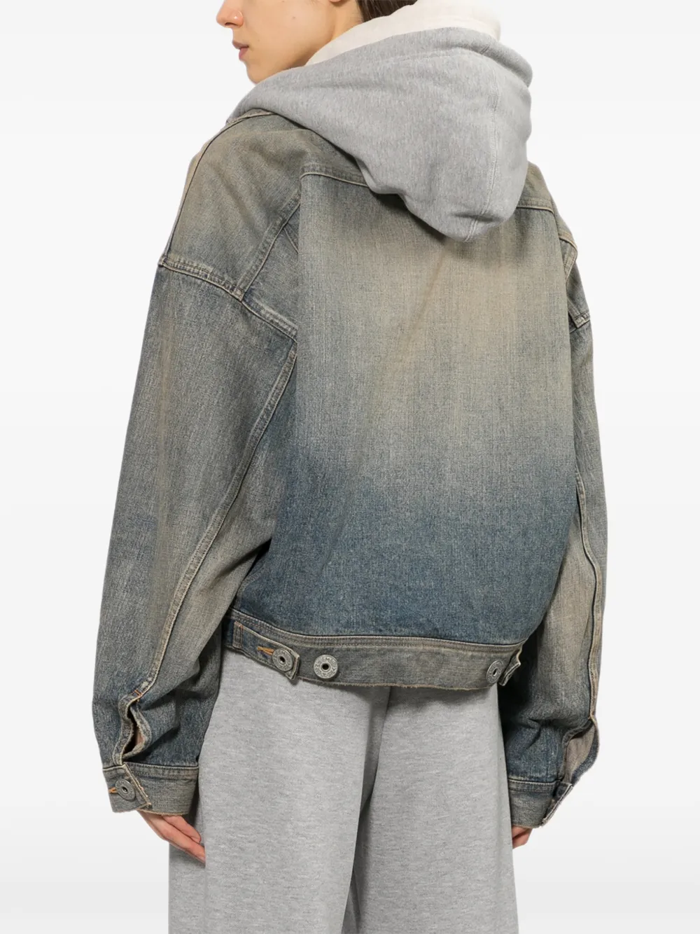 Maison MIHARA YASUHIRO triple layered denim jacket Blauw