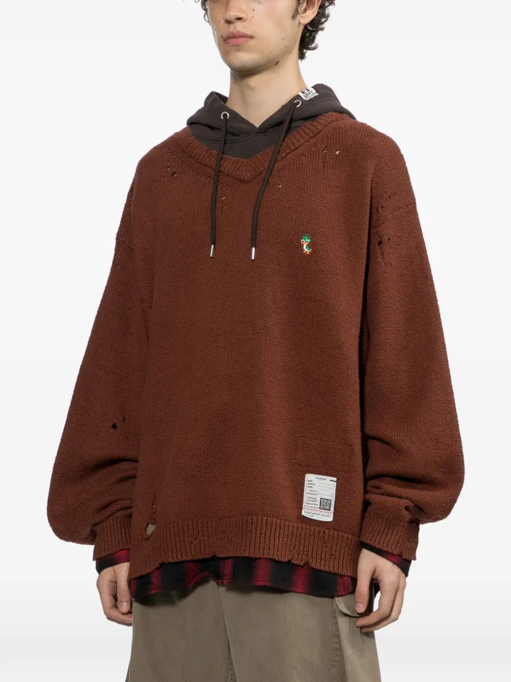 Maison MIHARA YASUHIRO Hoodie met drie lagen Bruin