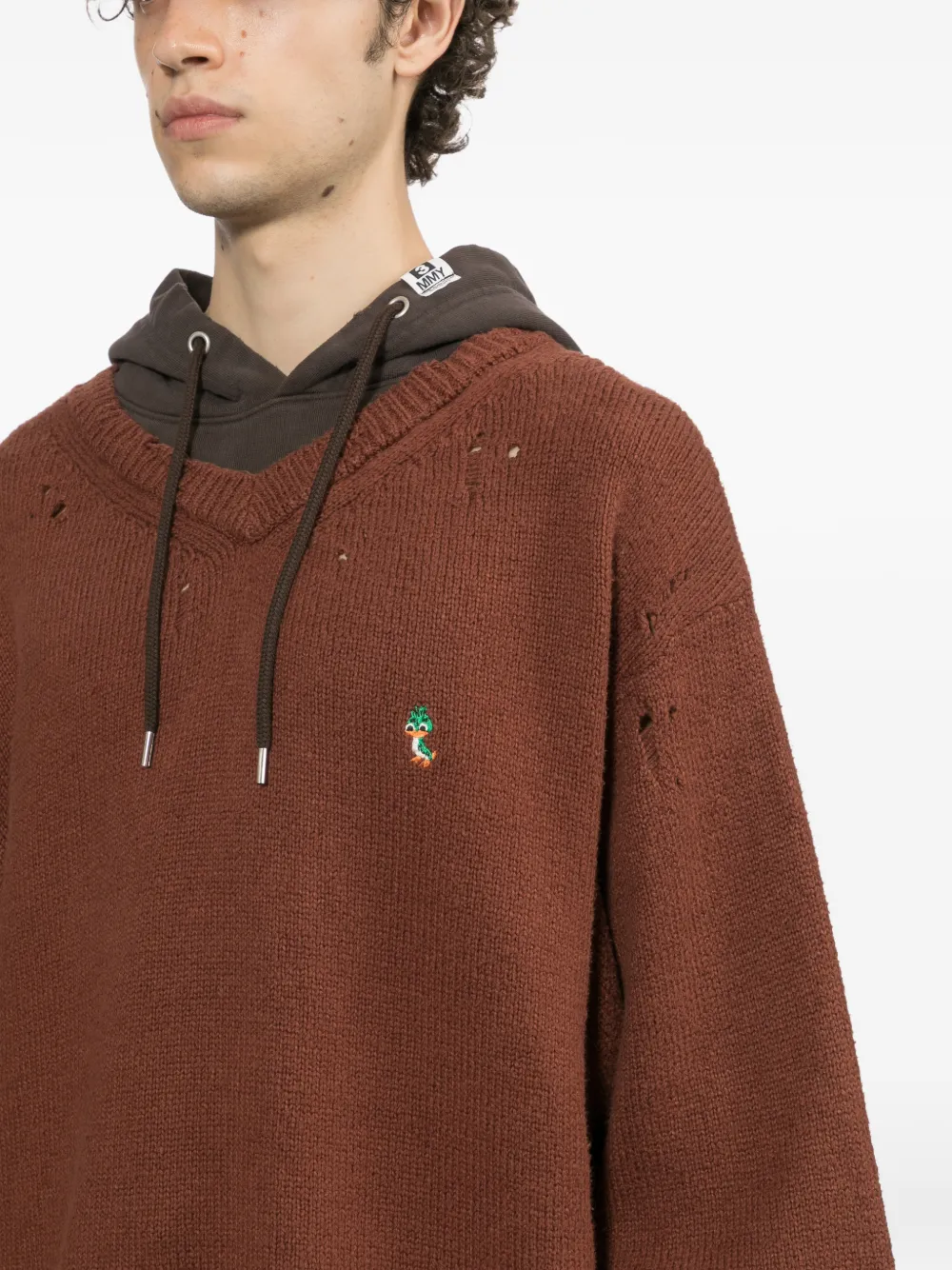 Maison MIHARA YASUHIRO Hoodie met drie lagen Bruin