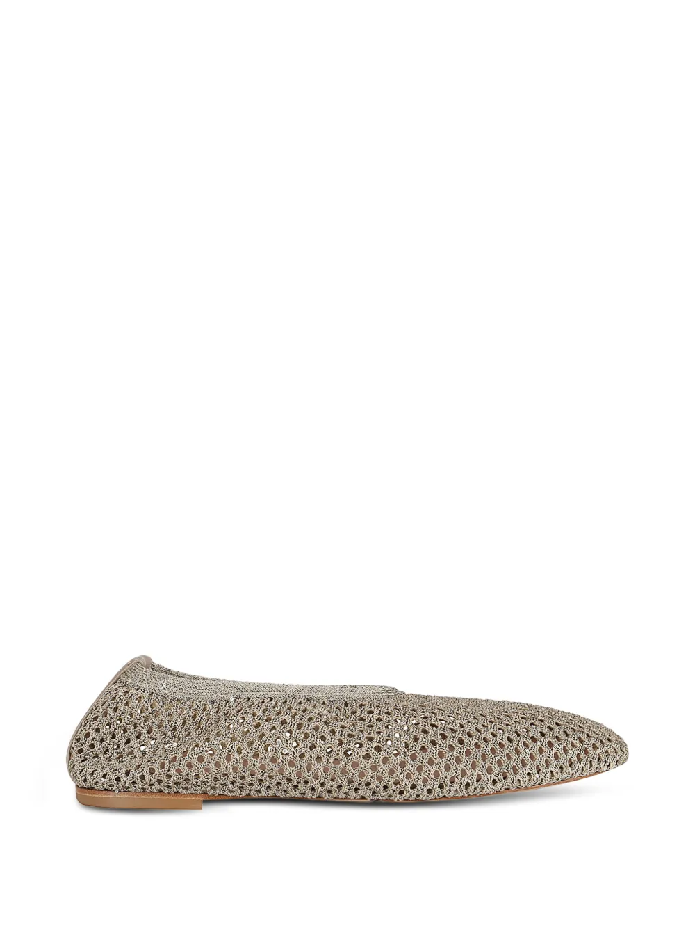 Fabiana Filippi sequin-embellished mesh ballet flats - Gold