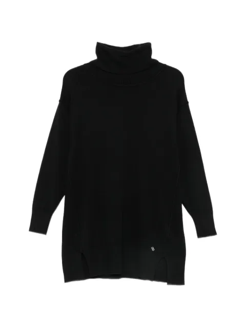 PLEASE roll-neck side-slit sweater