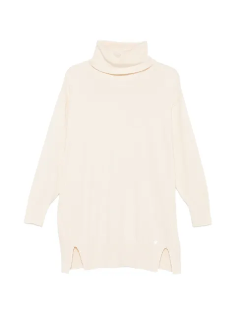 PLEASE roll-neck side-slit sweater
