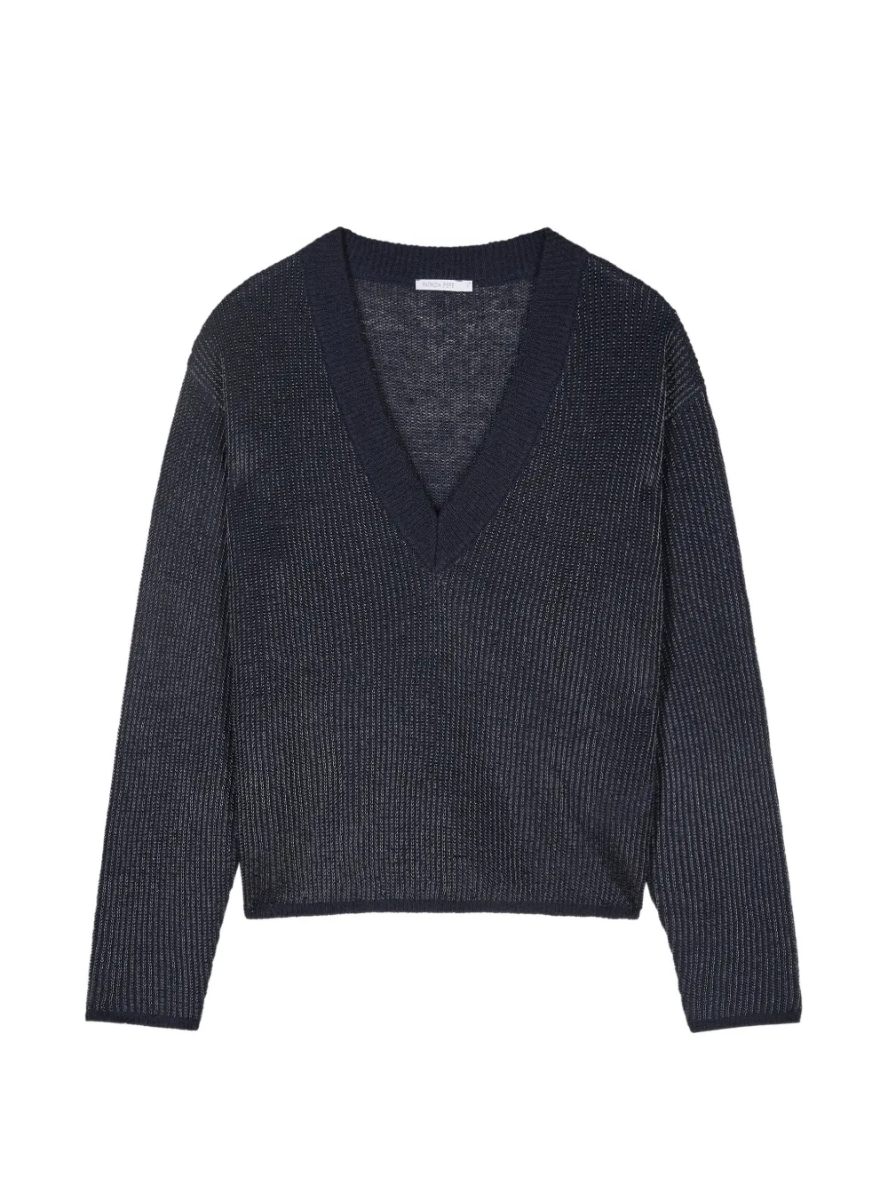 Patrizia Pepe ribbed-knit V-neck sweater Blauw