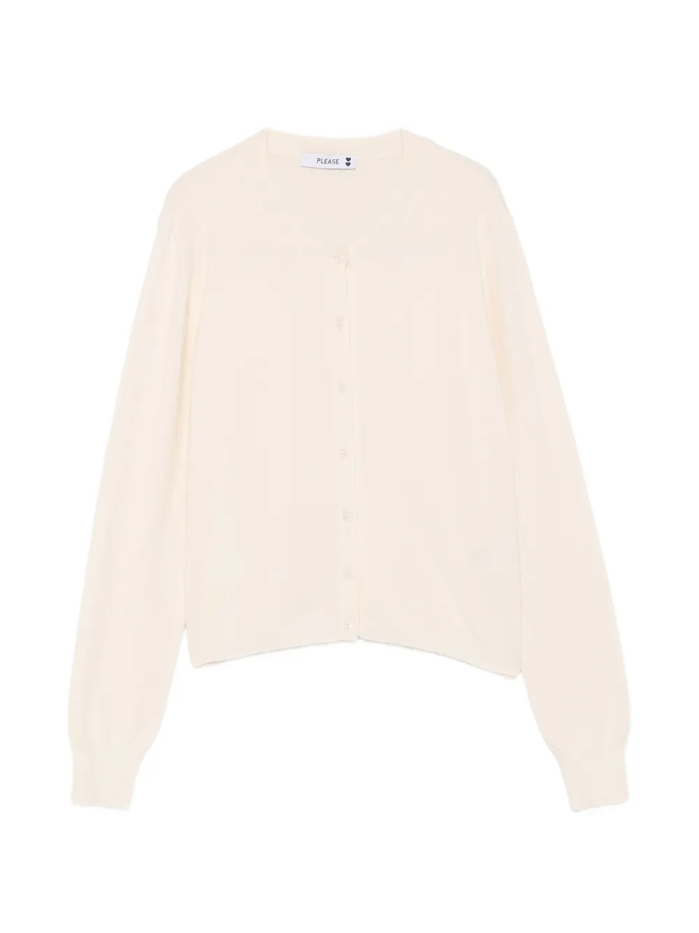 PLEASE button-up crew-neck cardigan
