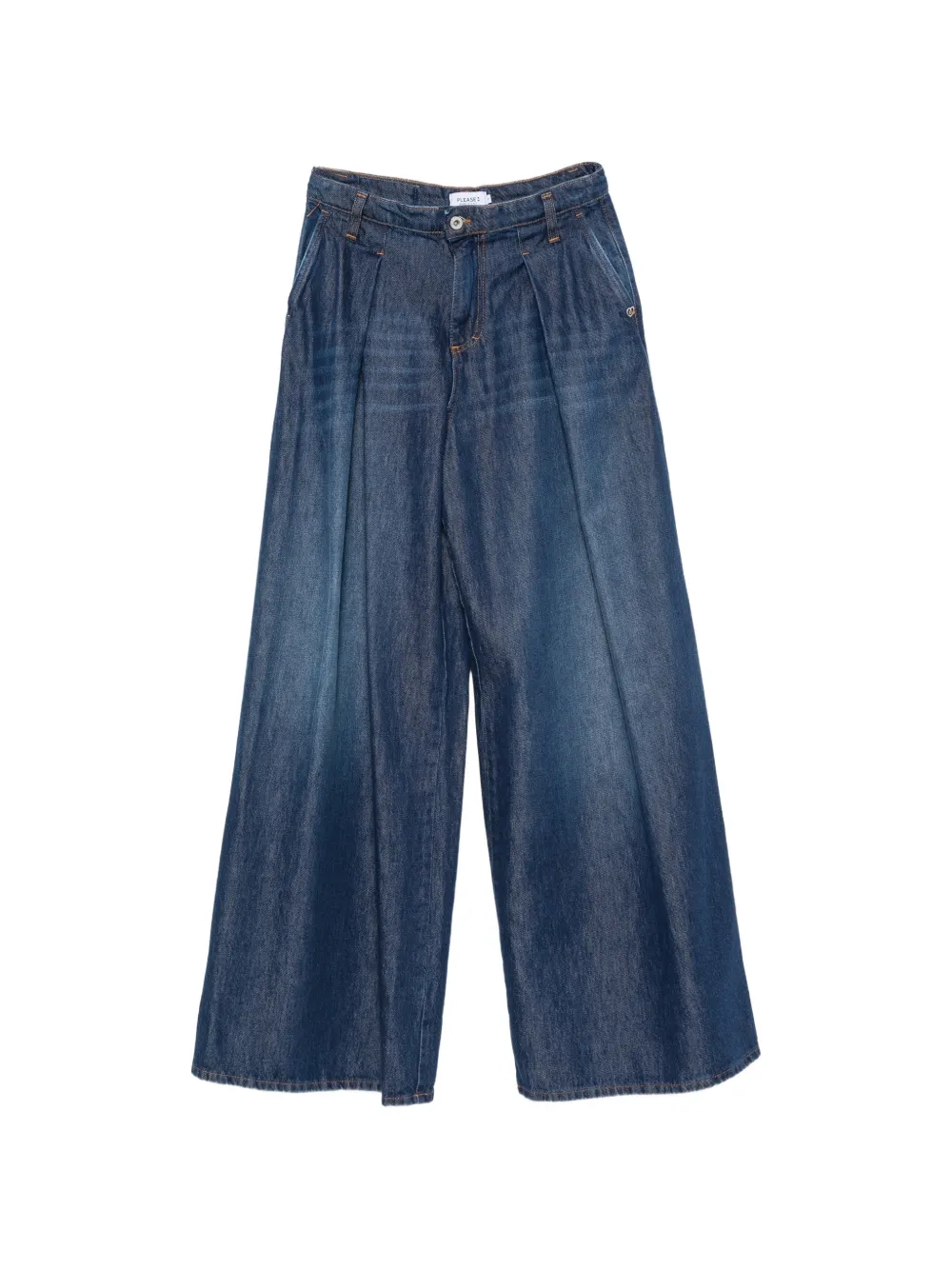 PLEASE pleated wide-leg jeans