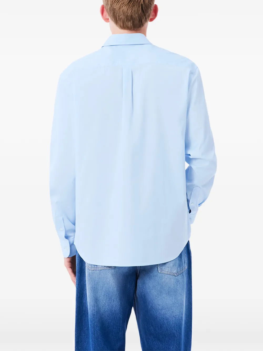 Lacoste regular-fit pinpoint shirt Blauw