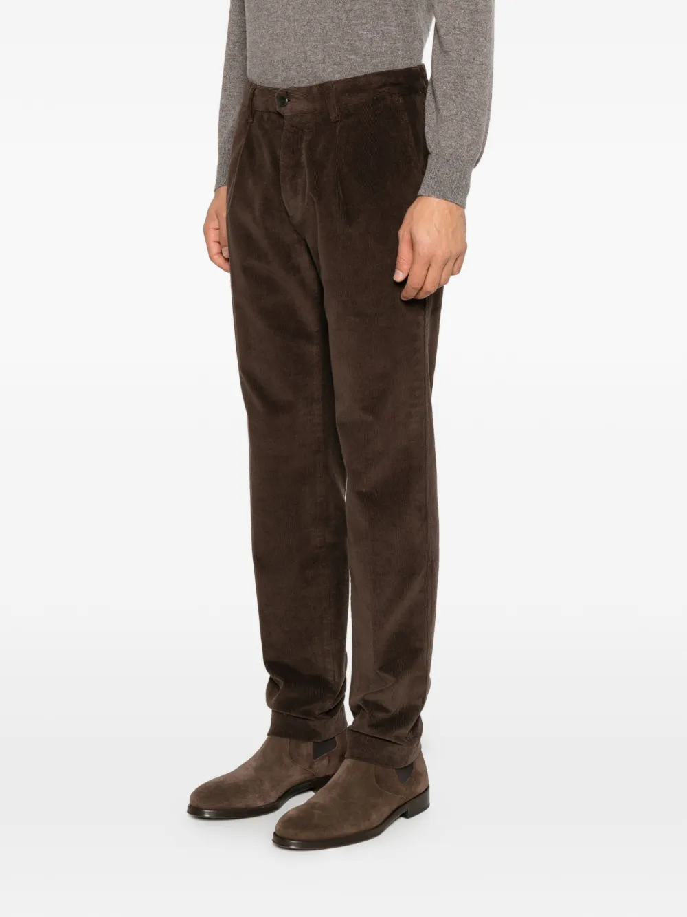 Incotex pleated corduroy trousers Bruin