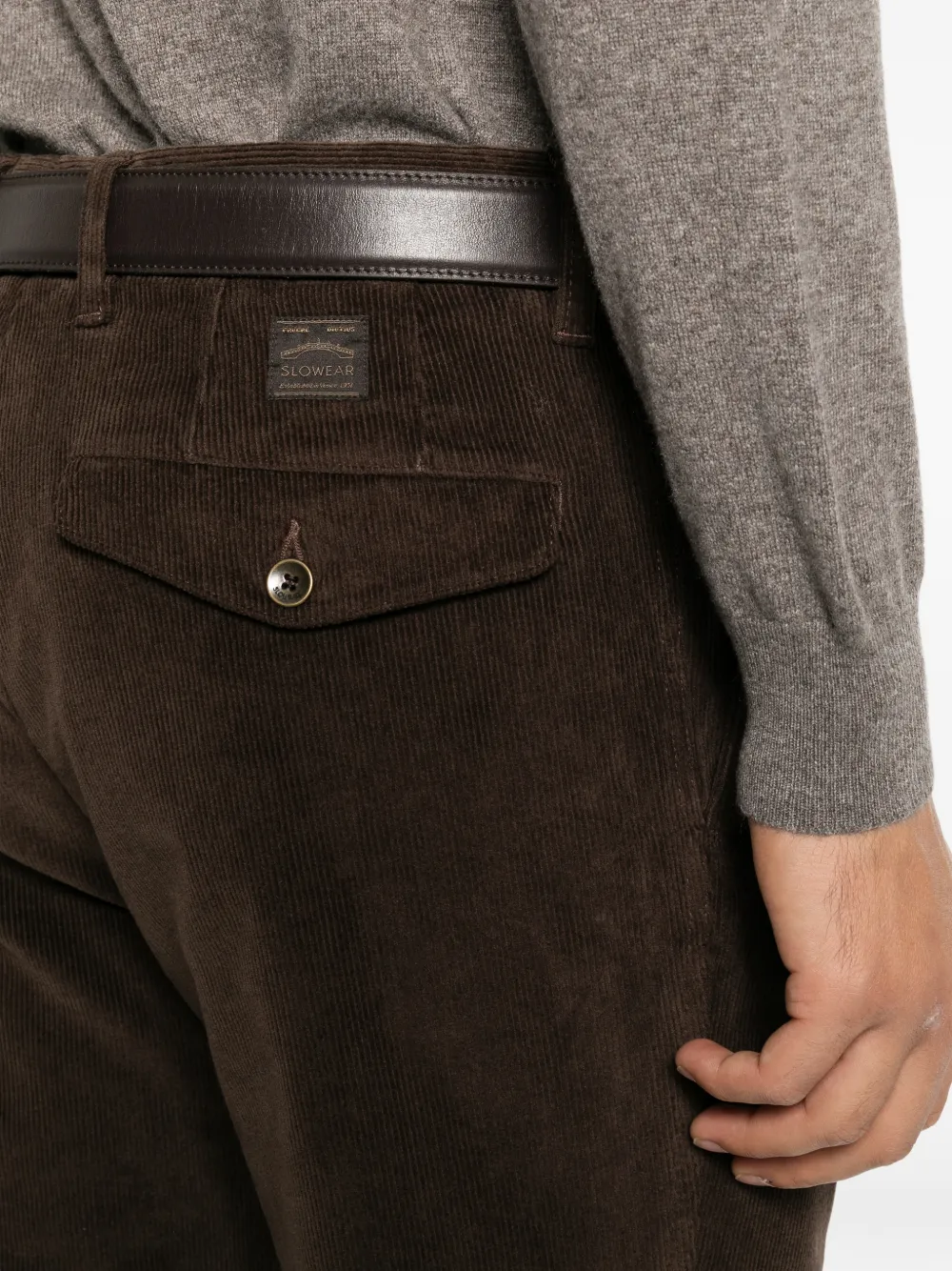 Incotex pleated corduroy trousers Bruin