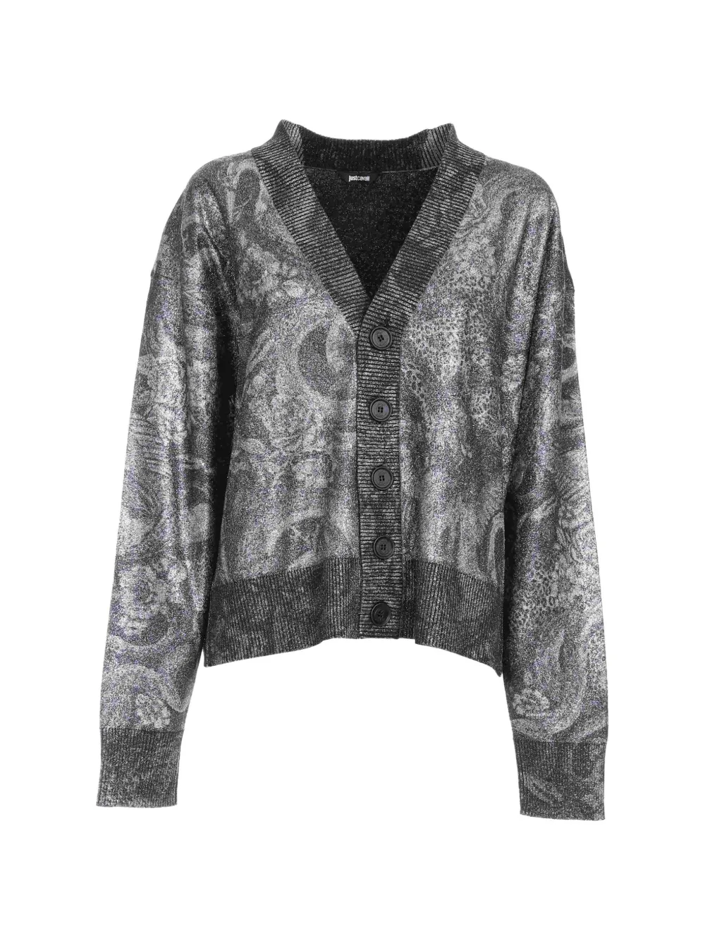 Just Cavalli floral-pattern cardigan - Gris
