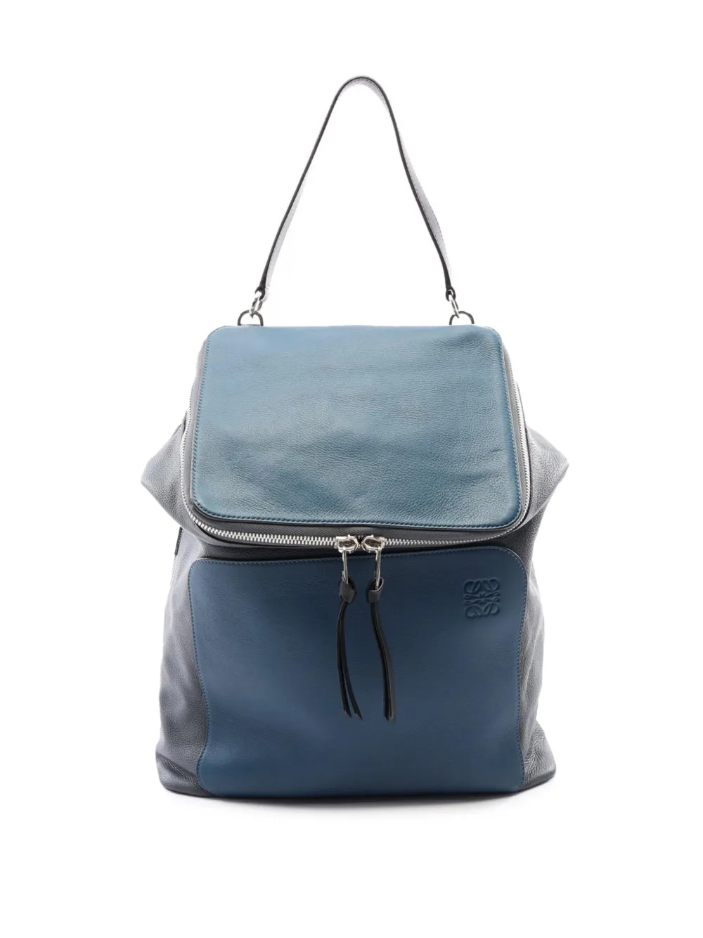 Loewe Pre-Owned grand sac à dos Goya en cuir (2010-2026) - Bleu Loewe Pre-Owned grand sac à dos Goya en cuir (2010-2026) - Bleu