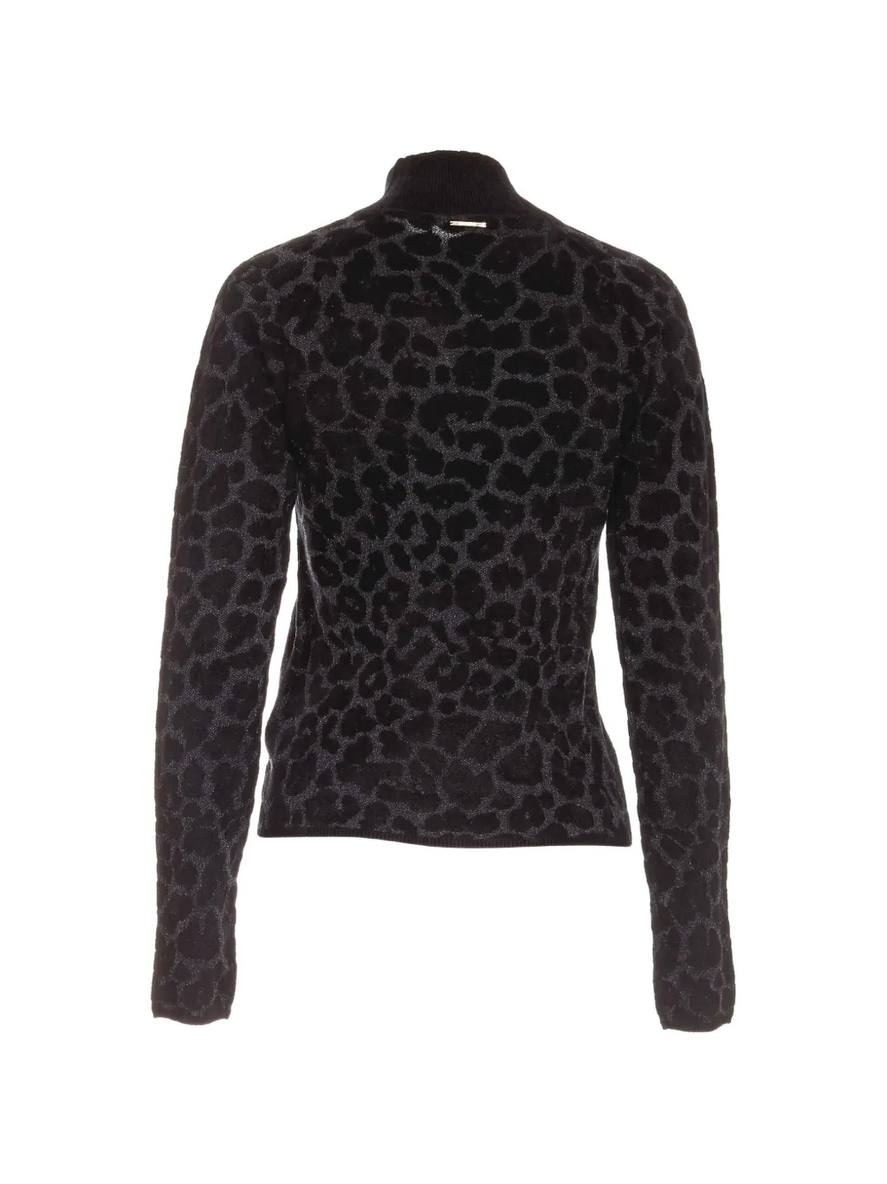 Just Cavalli leopard-print mock-neck sweater Zwart