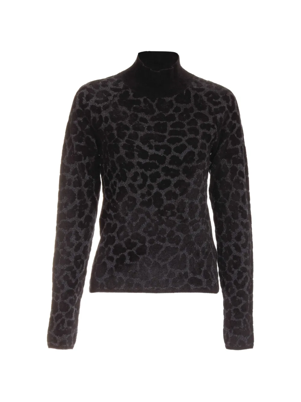 Just Cavalli leopard-print mock-neck sweater - Noir Just Cavalli leopard-print mock-neck sweater - Noir