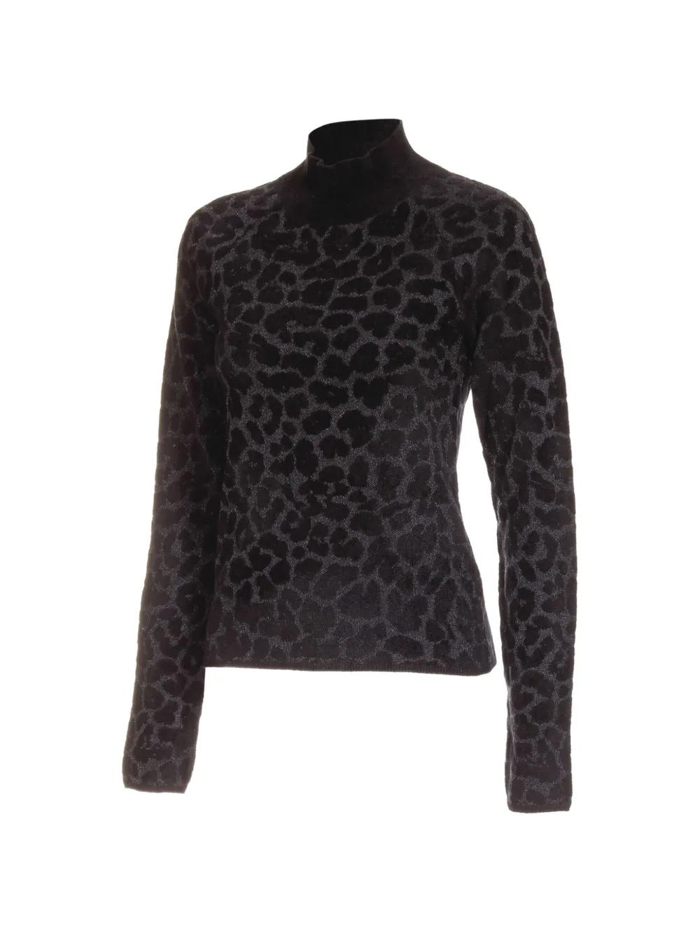 Just Cavalli leopard-print mock-neck sweater Zwart