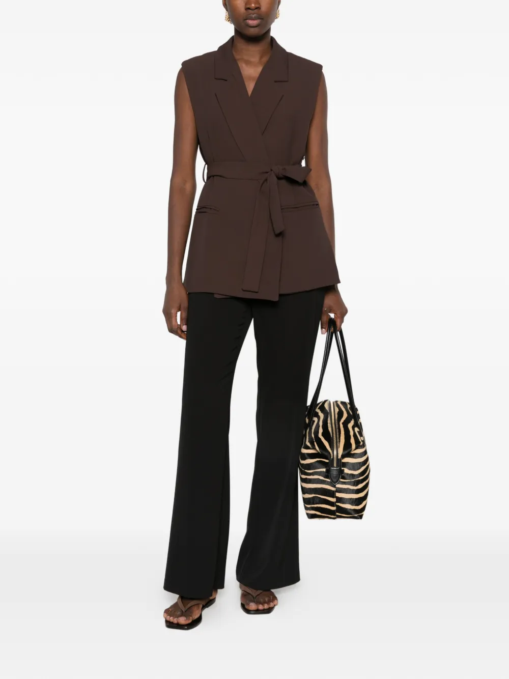 PLEASE Broek met elastische taille Zwart