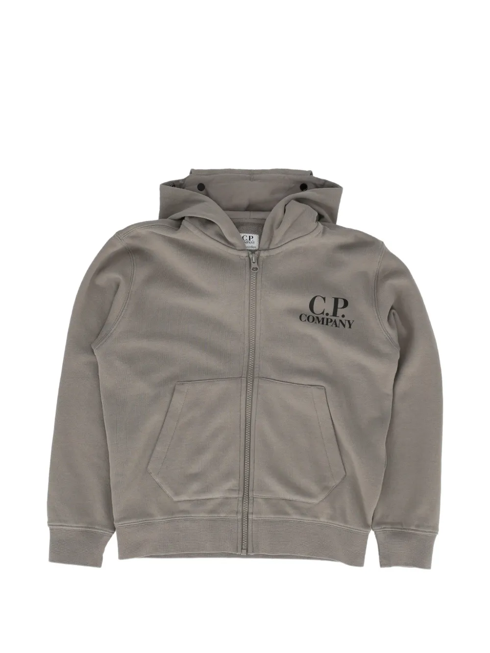 C.P. Company Kids goggle-detail logo-print hoodie Grijs
