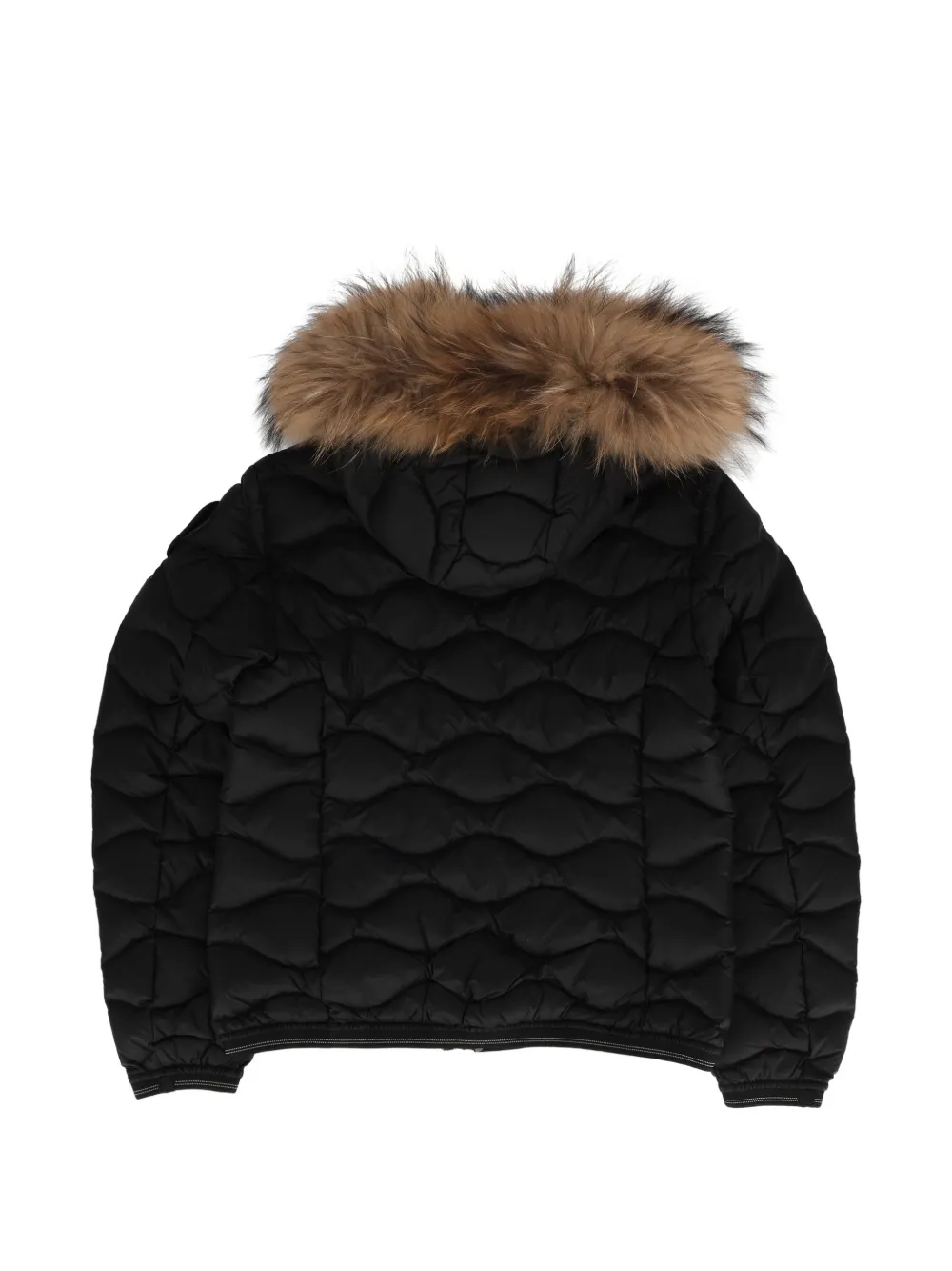 Blauer Arion fur-trim quilted coat Zwart