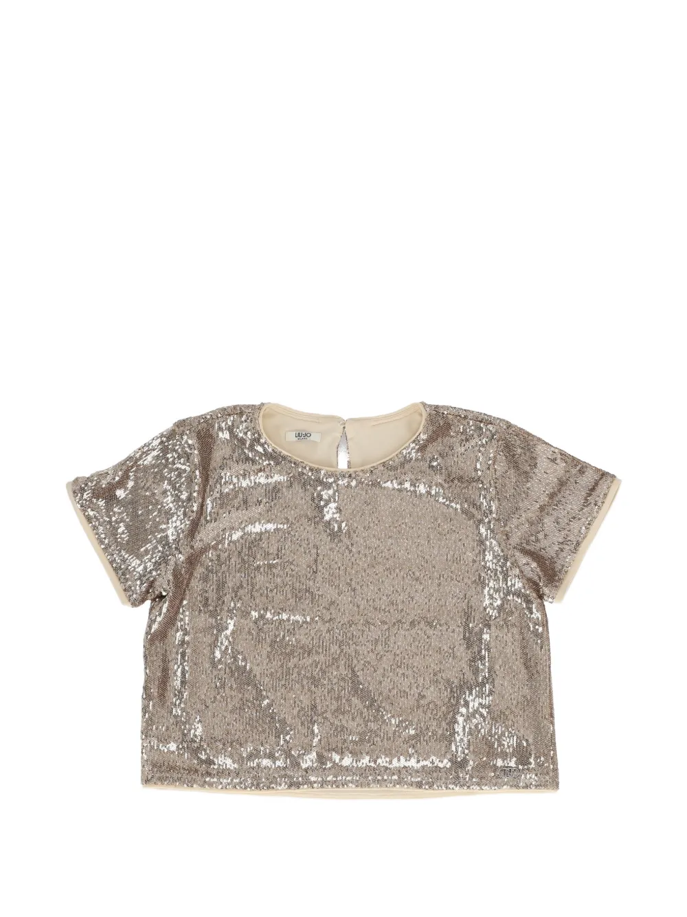 Liu Jo Kids sequin-embellished short-sleeve top - Toni neutri