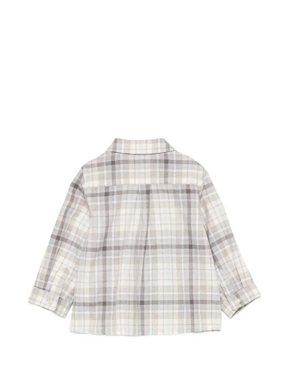 Tartine Et Chocolat Geruit shirt met geborduurd logo Beige