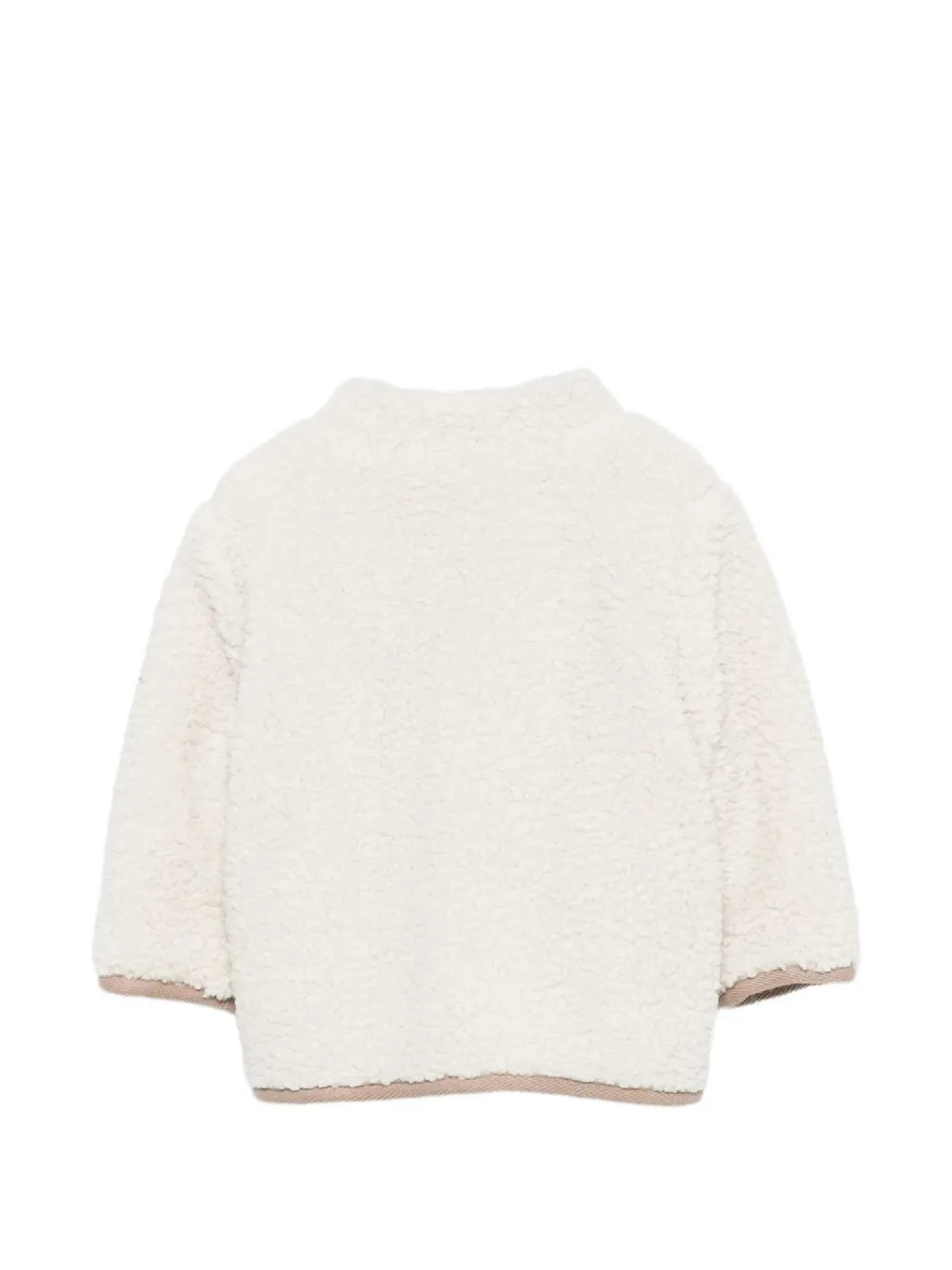 Tartine Et Chocolat fleece-texture zip-up jacket Beige