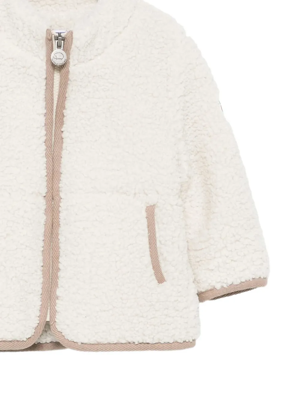 Tartine Et Chocolat fleece-texture zip-up jacket Beige