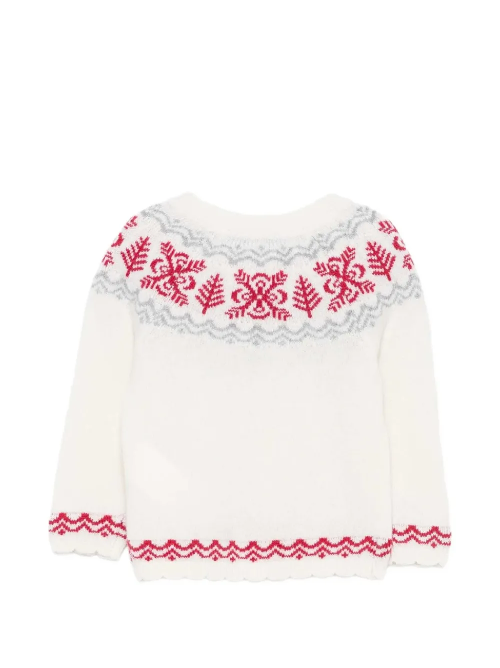 Tartine Et Chocolat Fair Isle-knit scalloped sweater Wit