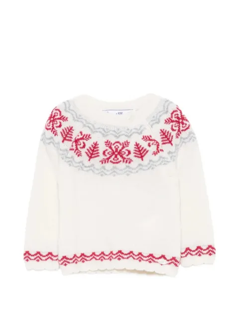 Tartine Et Chocolat Fair Isle-knit scalloped sweater