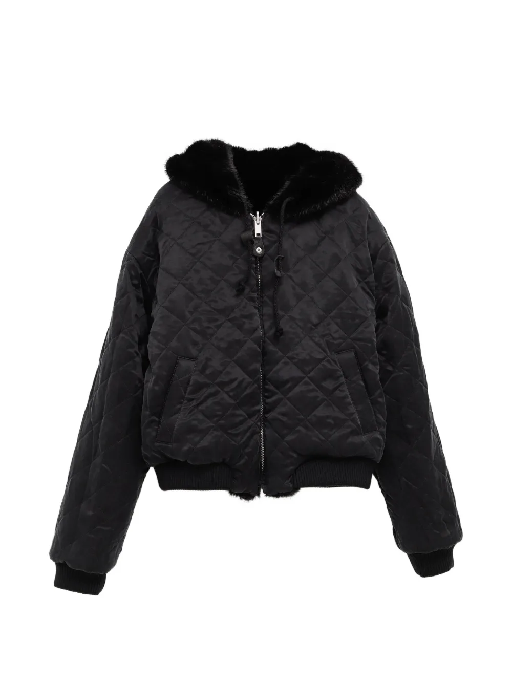 ERL faux-fur reversible quilted jacket Zwart