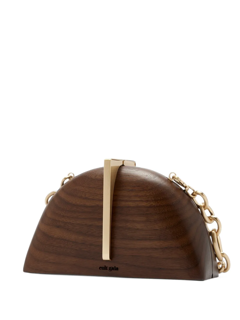 Cult Gaia Laguna chain-link clutch bag - Marron