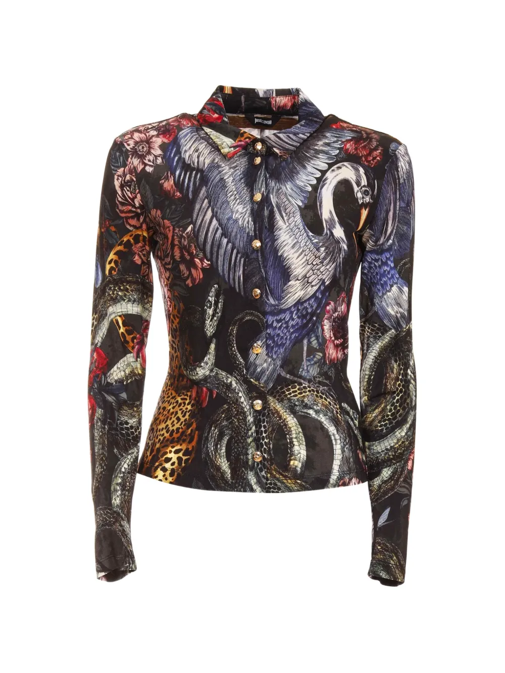 Just Cavalli graphic-print button-up shirt