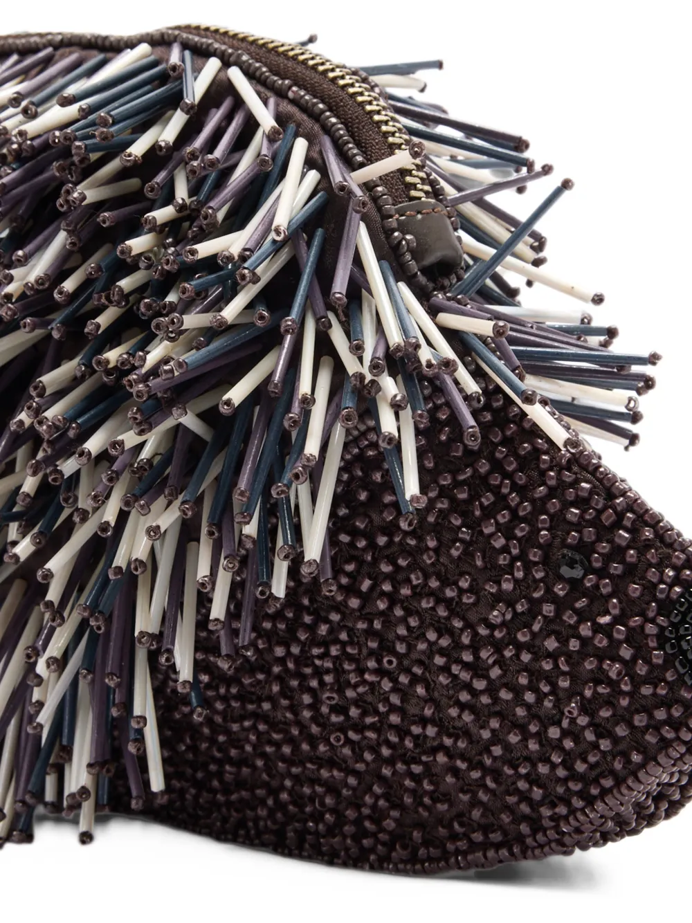 STAUD Porcupine beaded clutch bag Zwart