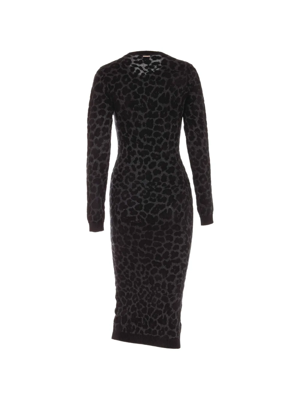Just Cavalli Midi-jurk met luipaardprint en lange mouwen Zwart