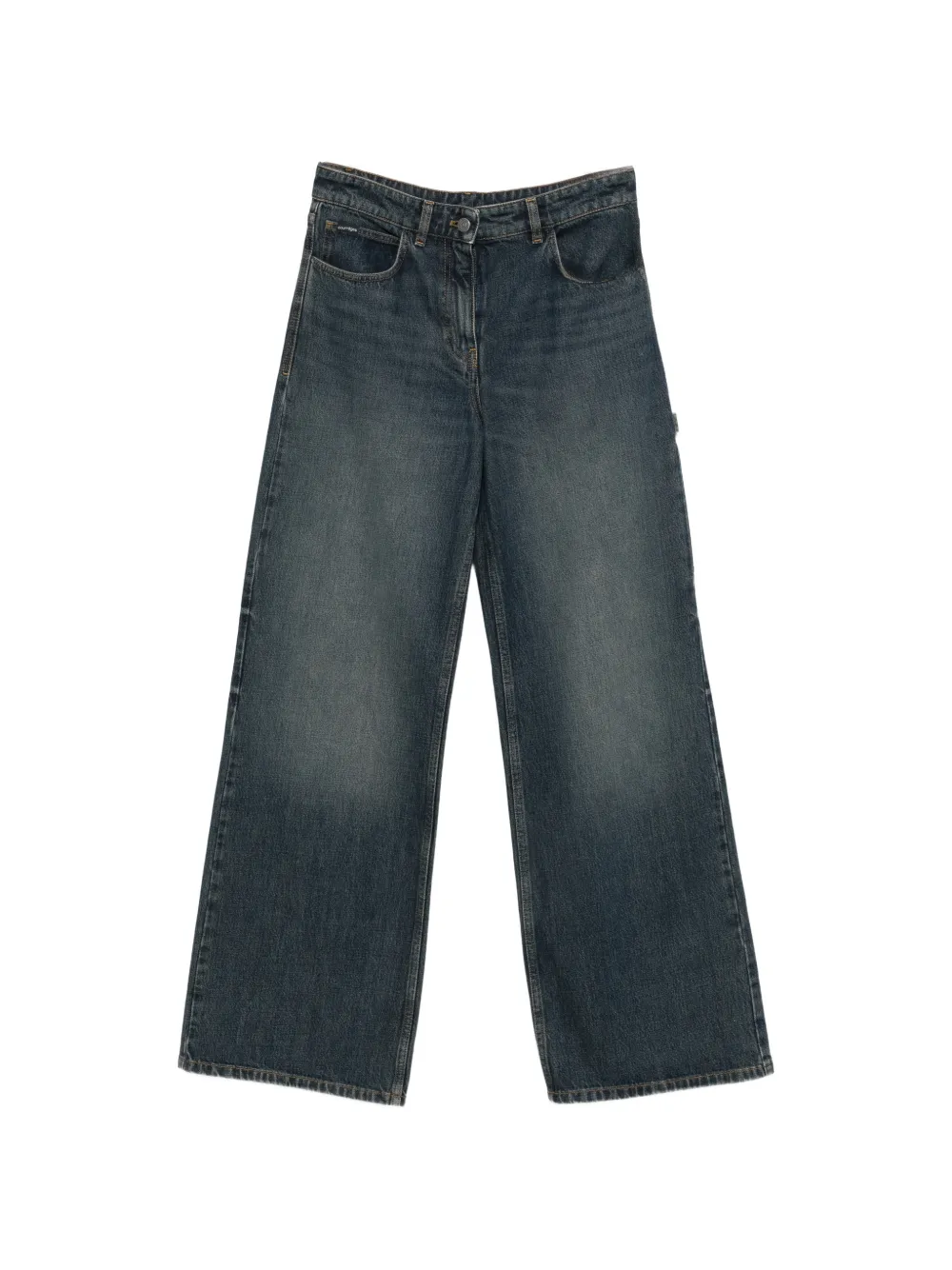 Courrèges Jeans a gamba ampia - Blu