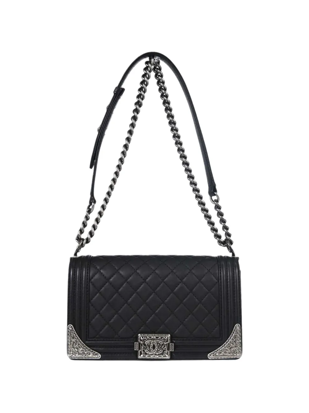 CHANEL Pre-Owned 2014 medium Boy Chanel quilted shoulder bag - Black