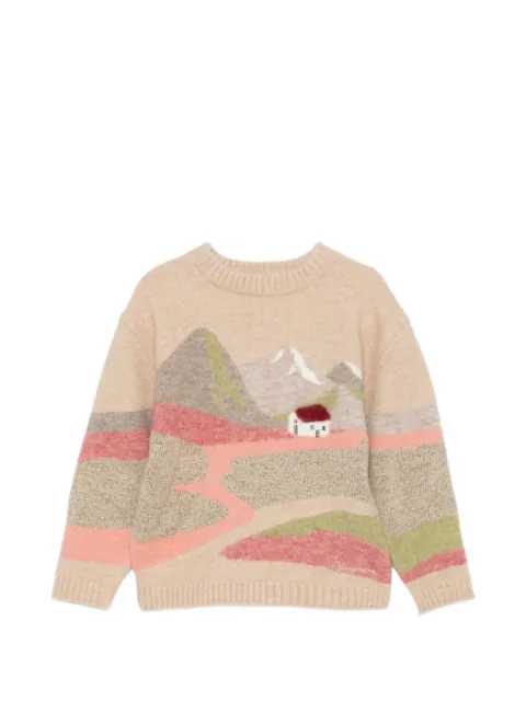 Bonpoint Maram landscape-intarsia crew-neck sweater