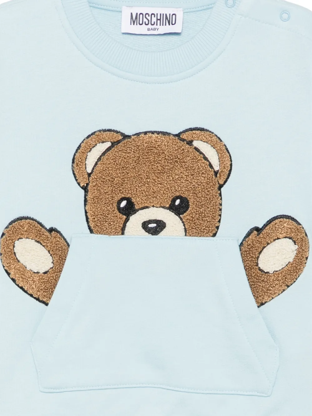Moschino Kids Teddy Bear sweater met buidelzak Blauw