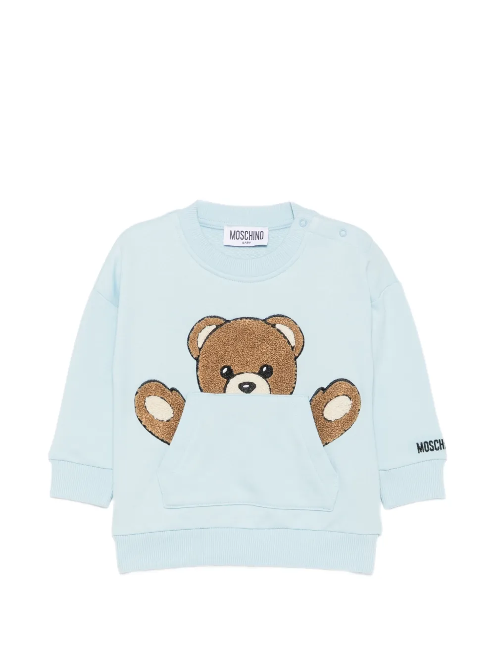 Moschino Kids Teddy Bear sweater met buidelzak Blauw