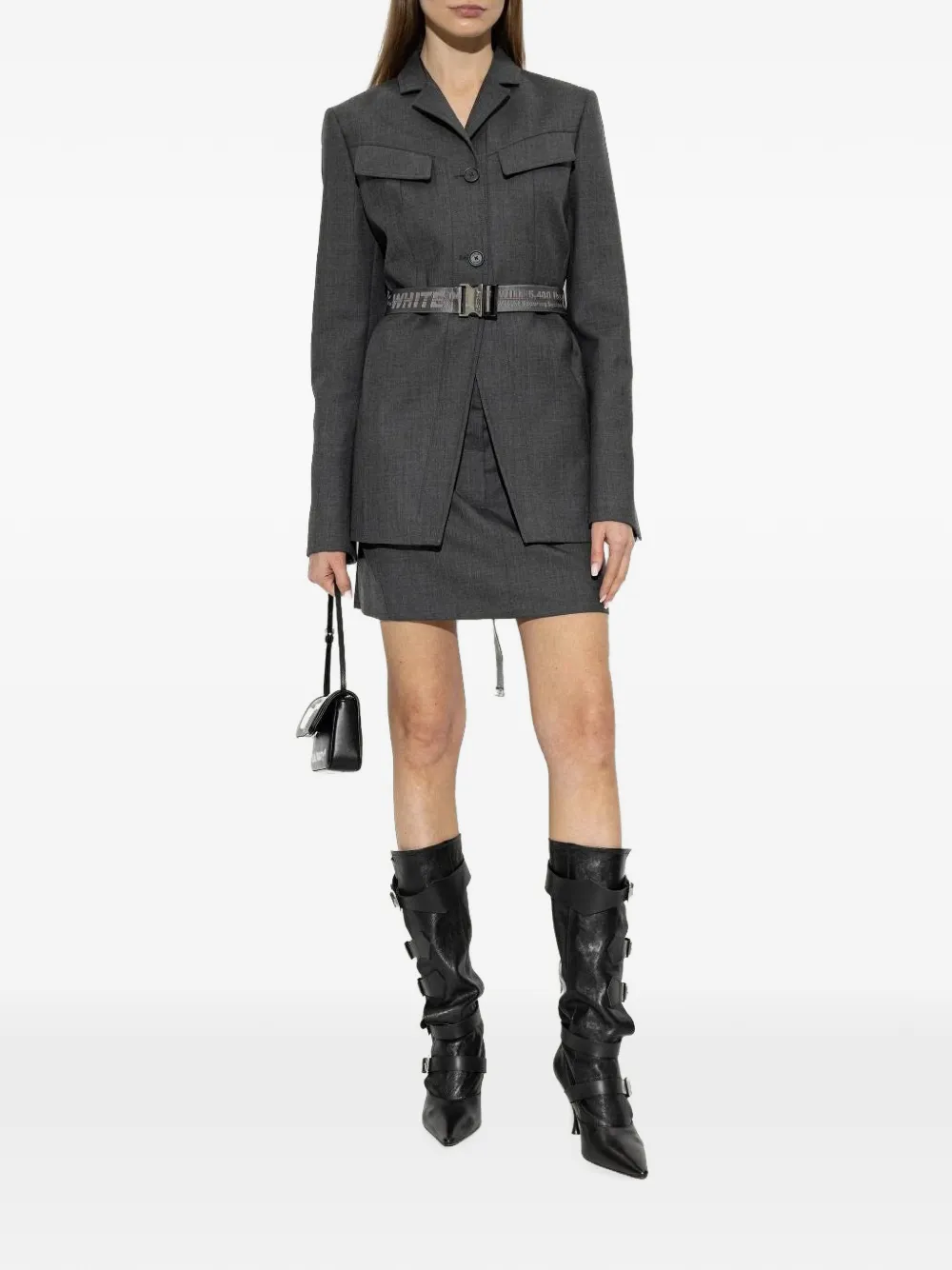 Off-White Mini-rok van lichte wol Grijs