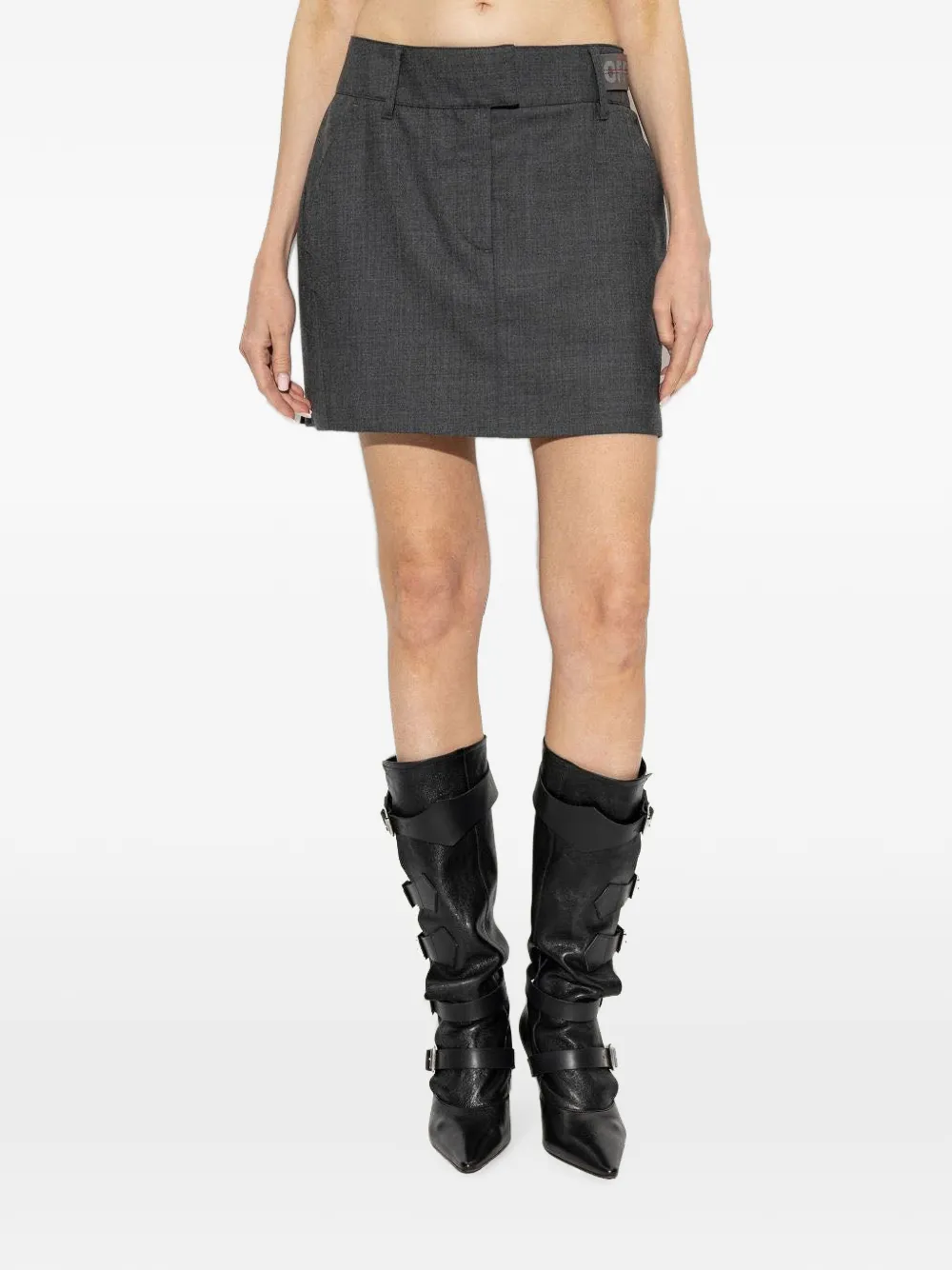Off-White Mini-rok van lichte wol Grijs
