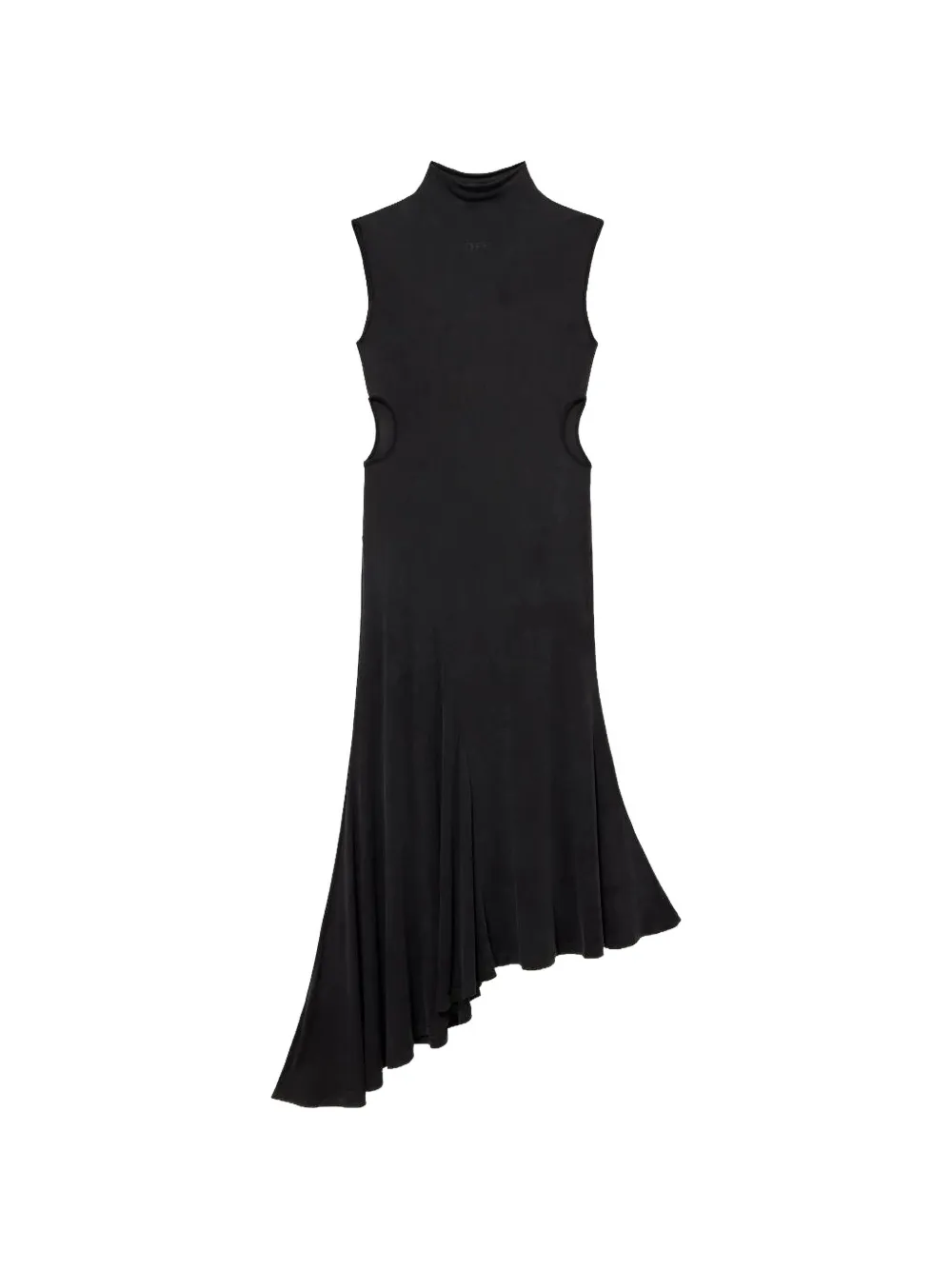 Off-White cupro rib Meteor asymmetric dress - Noir