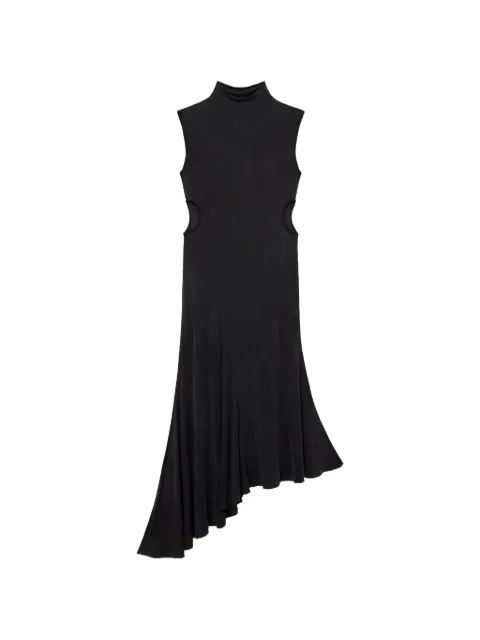 Off-White cupro rib Meteor asymmetric dress
