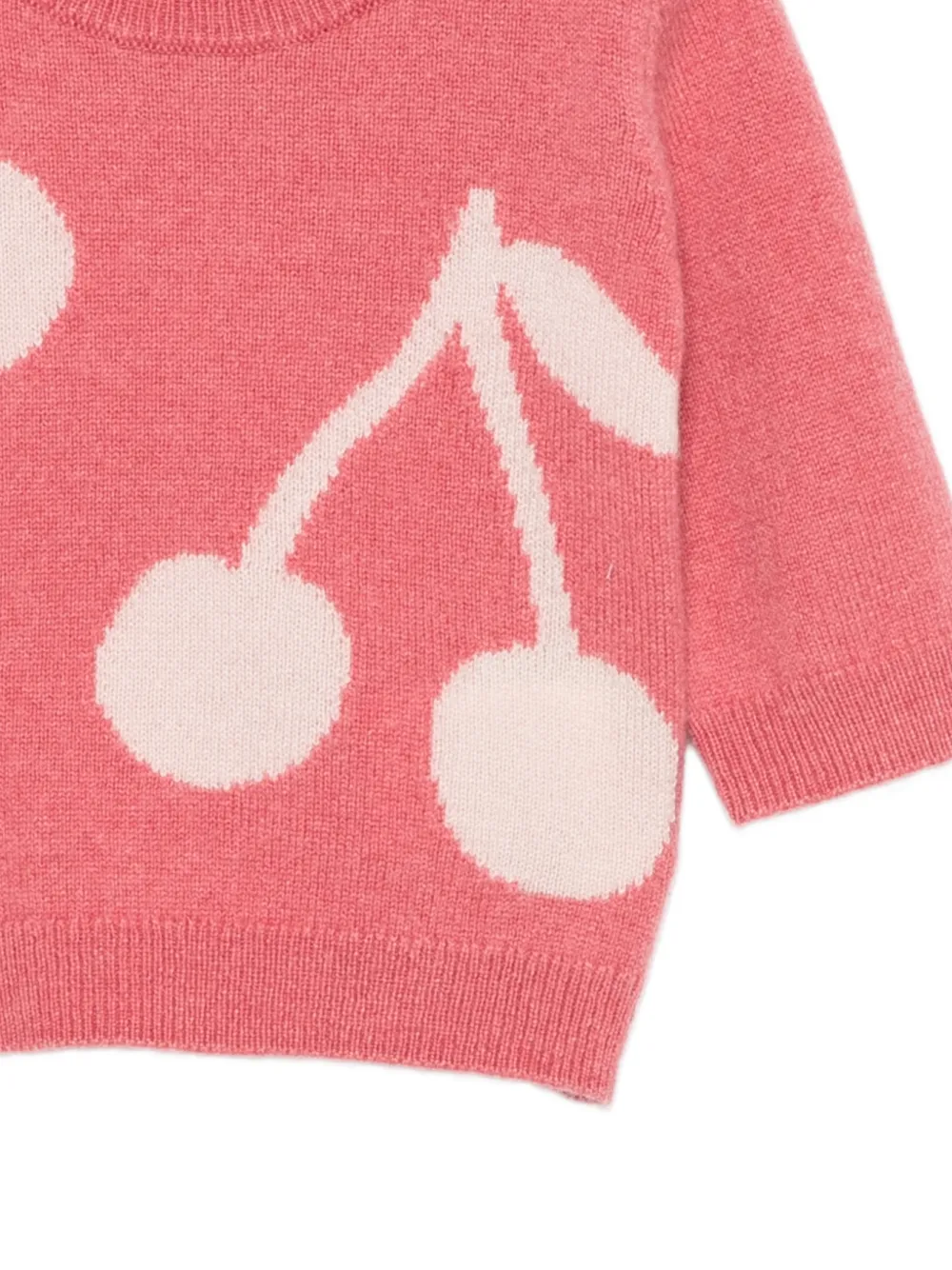 Bonpoint Marilene cherry-intarsia sweater Roze